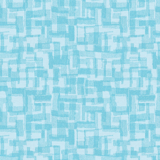 Blue Light Teal Tonal Barcodes Cotton Wideback Fabric Per Yard